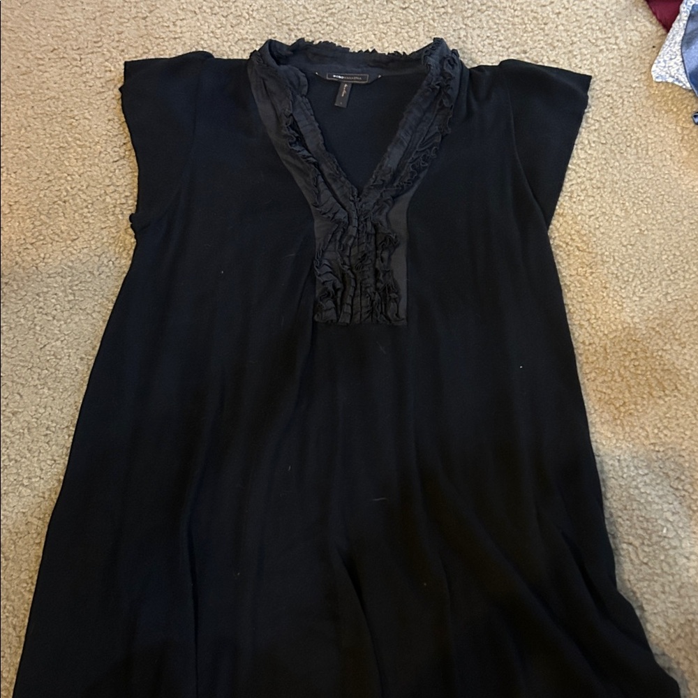 BCBGMaxAzria Black Ruffled Blouse